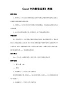 Excel中的数据运算教案